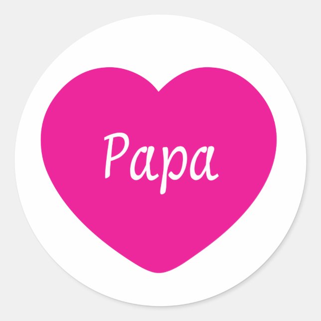 Sticker Rond Je T'Aime, Papa (Devant)