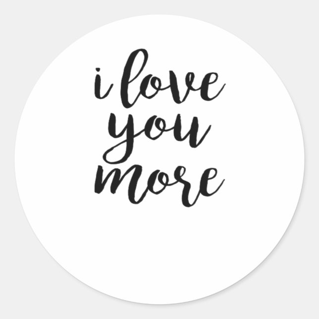 Sticker Rond Je t'aime plus design d'amour élégant  (Devant)