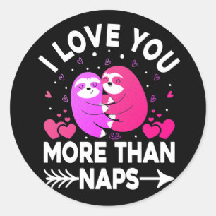 Sticker Rond Je t'aime plus que des fentes roses et violettes