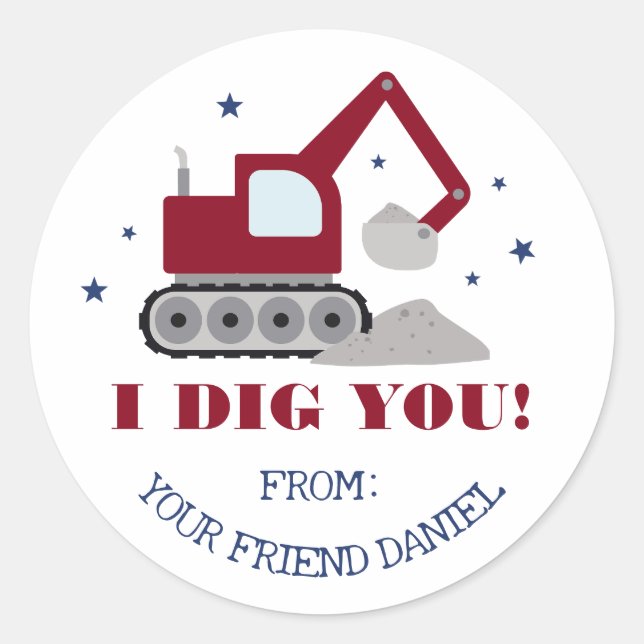 Sticker Rond Je T'aime pour la Saint-Valentin (Devant)