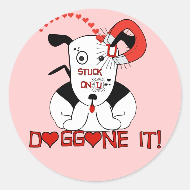 Sticker Rond Je t'aime sacré nom ! Pitou (Devant)