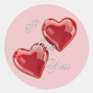 Sticker Rond Je t'aime - Saint Valentin