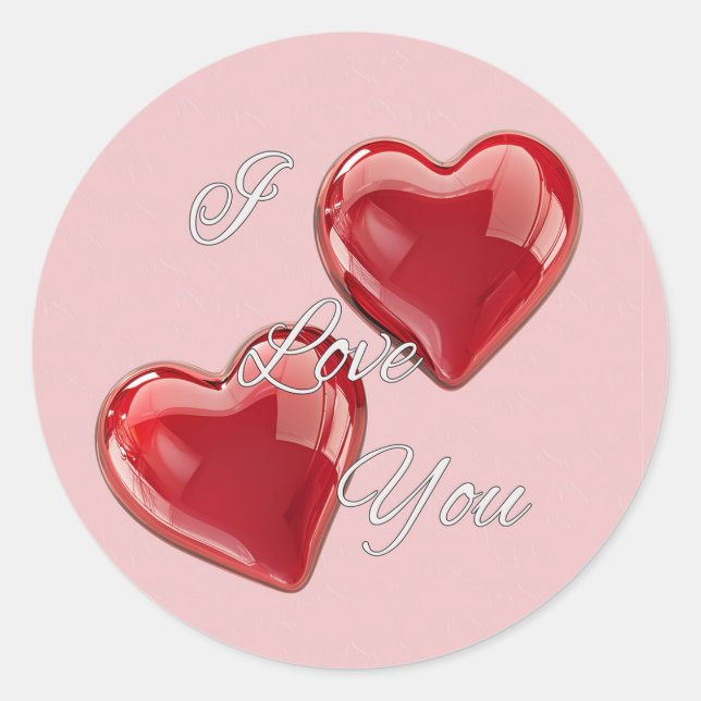 Sticker Rond Je t'aime - Saint Valentin (Devant)