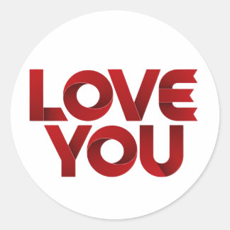 Sticker Rond Je t'aime – Typographie romantique audacieuse