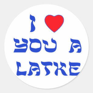 Sticker Rond Je t'aime un Latke