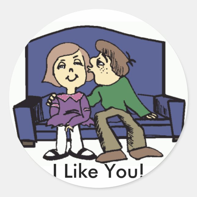 Sticker Rond Je T'Aime Valentine (Devant)
