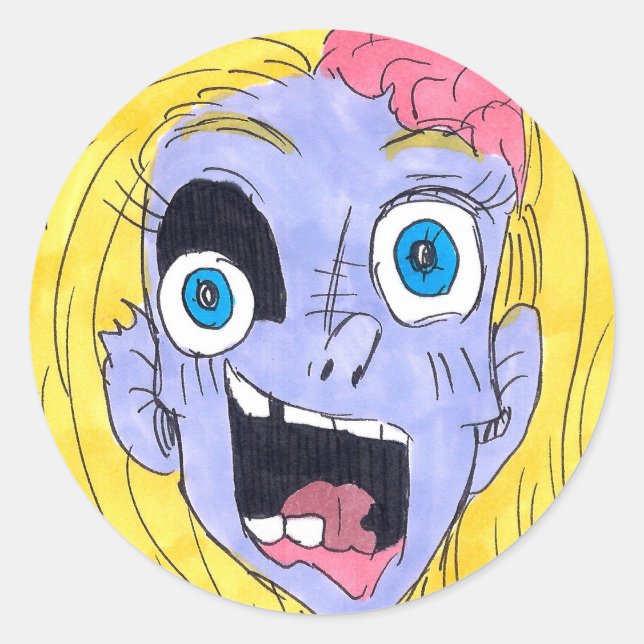 Sticker Rond Je t'aime Zombie (Devant)