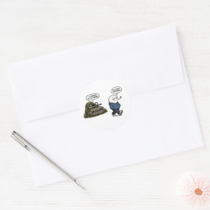 Sticker Rond Je Toujours Atteins Ma Cible – Drôle de Procrastin