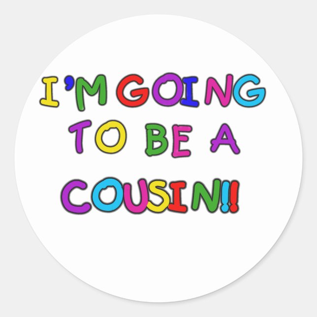 Sticker Rond Je vais être un Cousin (Devant)