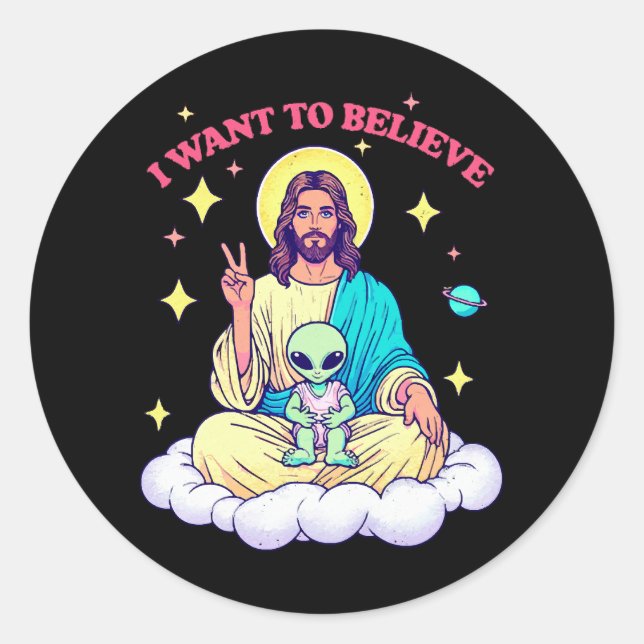 Sticker Rond Je veux croire (Devant)