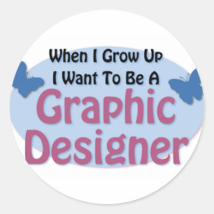 Sticker Rond Je veux être un graphiste