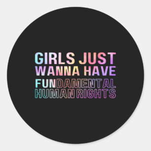 Sticker Rond Je veux juste avoir des droits fondamentaux Cravat