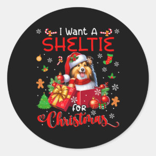 Sticker Rond Je Veux Une Abrite Pour Le Propriétaire De Noël Pè