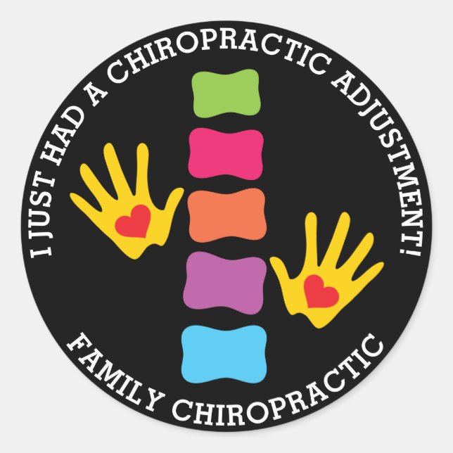 Sticker Rond Je Viens D'Avoir Un Ajustement Chiropratique Des E (Devant)