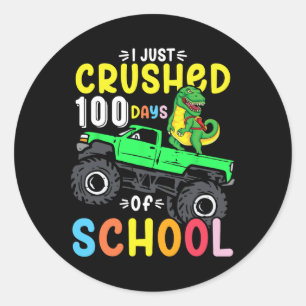 Sticker Rond Je Viens De Conduire 100 Jours De Garçons D'École