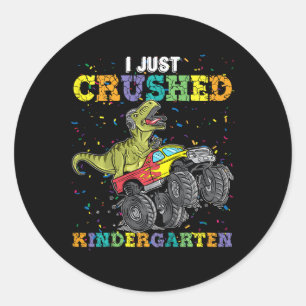 Sticker Rond Je Viens De Cruser La Maternelle Dinosaur Trex Mon
