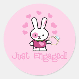 Sticker Rond Je viens d'engager du lapin mignon