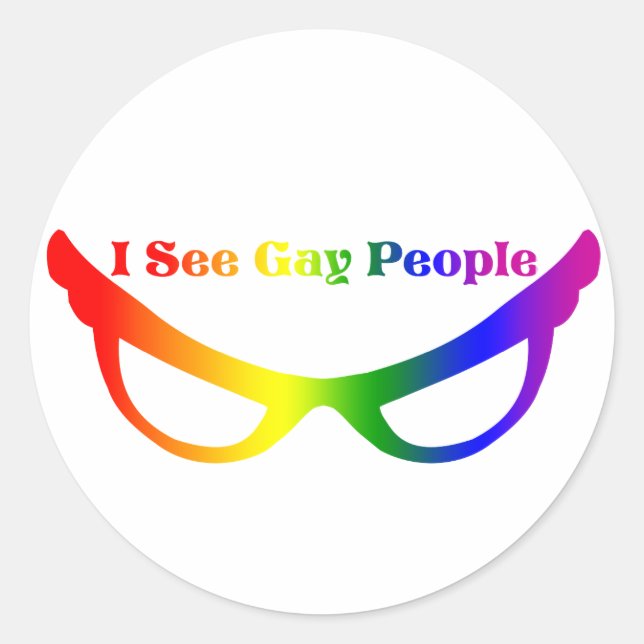 Sticker Rond Je vois des Gays (Devant)