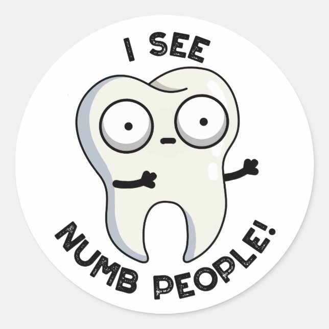 Sticker Rond Je Vois Les Gens Nombreux Drôle Jeu De Dents (Devant)