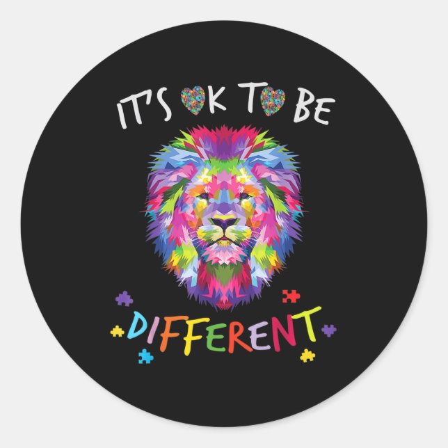 Sticker Rond Je vois tes vraies couleurs Lion Sensibilisation s (Devant)