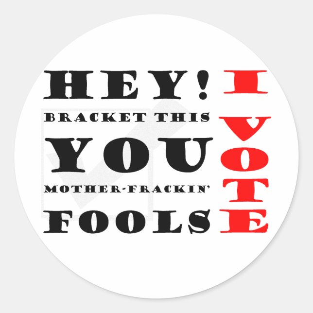 Sticker Rond Je Vote ! (Devant)