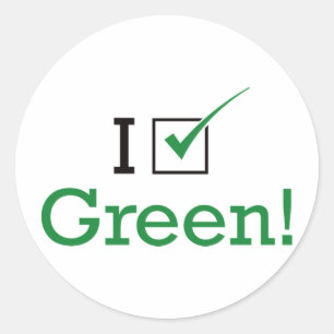 Sticker Rond Je vote le vert