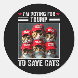 Sticker Rond Je vote pour Trump pour sauver les chats Trump 202
