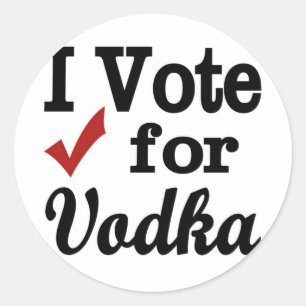 Sticker Rond Je Vote pour Vodka