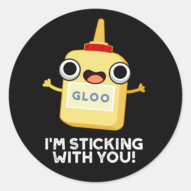 Sticker Rond Je vous chante avec un amusant jeu de colle BG fon (Devant)