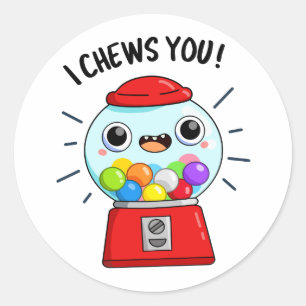 Sticker Rond Je Vous Chevonne Drôle Gumball Machine Pun