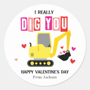 Sticker Rond Je Vous Creuse Vraiment La Saint-Valentin En Class