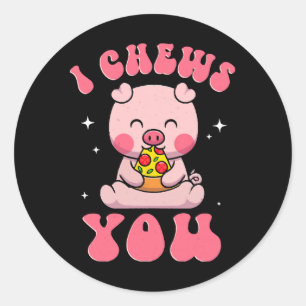 Sticker Rond Je vous mâche Pizza