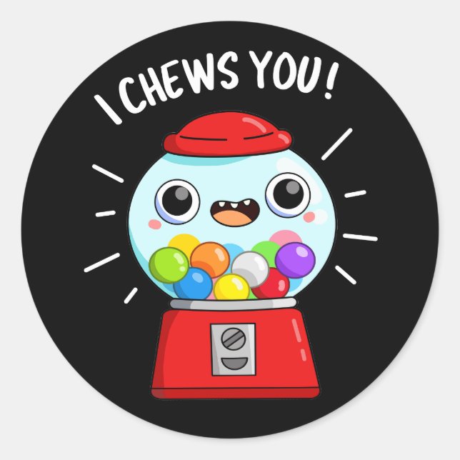 Sticker Rond Je Vous Montre Drôle Machine Gumball Pun Dark BG (Devant)