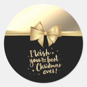 Sticker Rond Je vous souhaite le meilleur Noël qui soit,Arc en