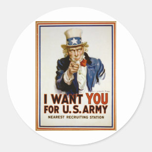 Sticker Rond Je vous souhaite pour l'armée américaine par James