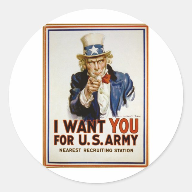 Sticker Rond Je vous souhaite pour l'armée américaine par James (Devant)