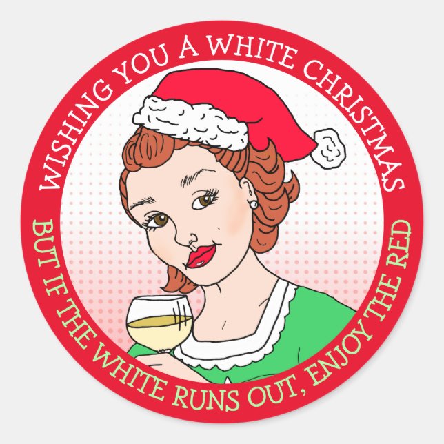 Sticker Rond Je vous souhaite un Humour de Noël blanc (Devant)