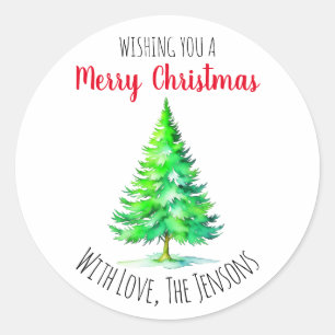Sticker Rond Je vous souhaite un joyeux Noël personnalisé