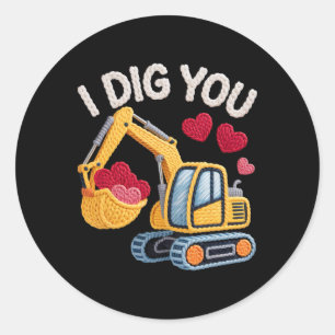 Sticker Rond Je vous trouve mignon Design de la Saint-Valentin