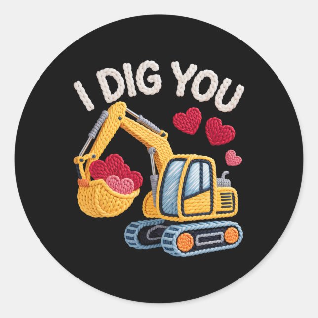 Sticker Rond Je vous trouve mignon Design de la Saint-Valentin  (Devant)
