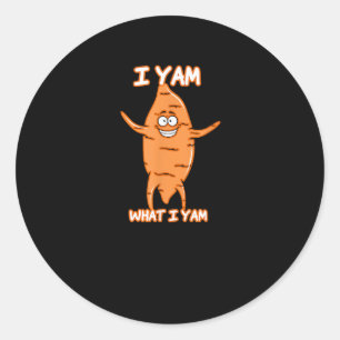 Sticker Rond Je Yam Ce Que Je Yam Sweet Potato Thanksgiving