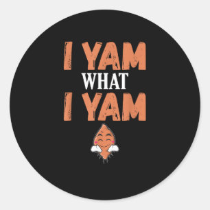 Sticker Rond Je Yam Ce Que Je Yam Thanksgiving Turquie Day Drôl