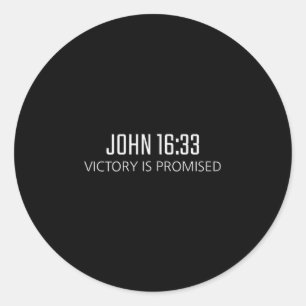 Sticker Rond Jean 16_33 - La Victoire Est Promise Bible Religie