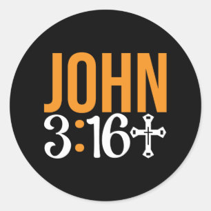 Sticker Rond Jean 3:16 Car Dieu Aime Si La Bible Mondiale Verse