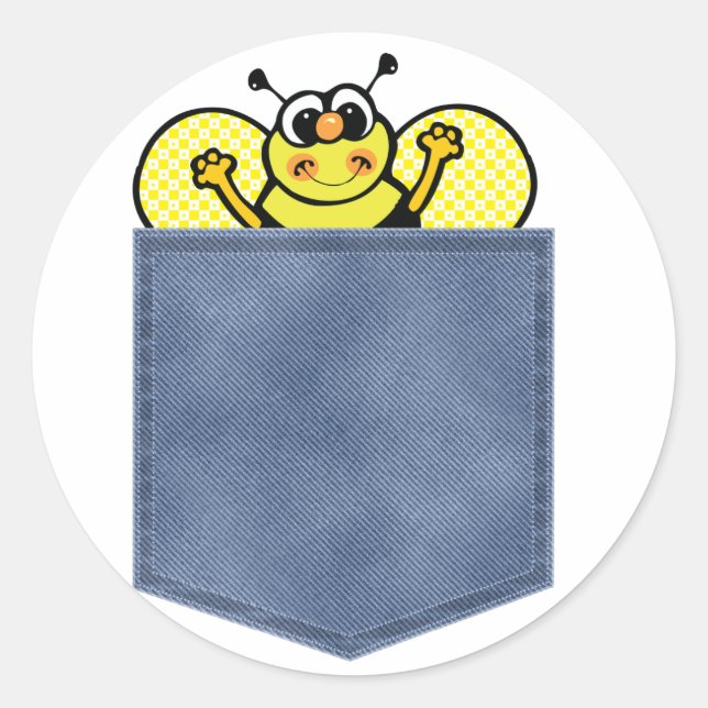 Sticker Rond Jean de poche Bumble Bee (Devant)