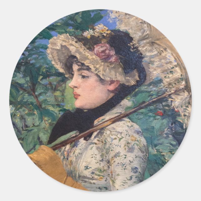 Sticker Rond Jeanne (Printemps) Par Édouard Manet (Devant)