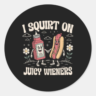 Sticker Rond J'Écris Sur Des Époux Juteux - Humour Adulte Amusa