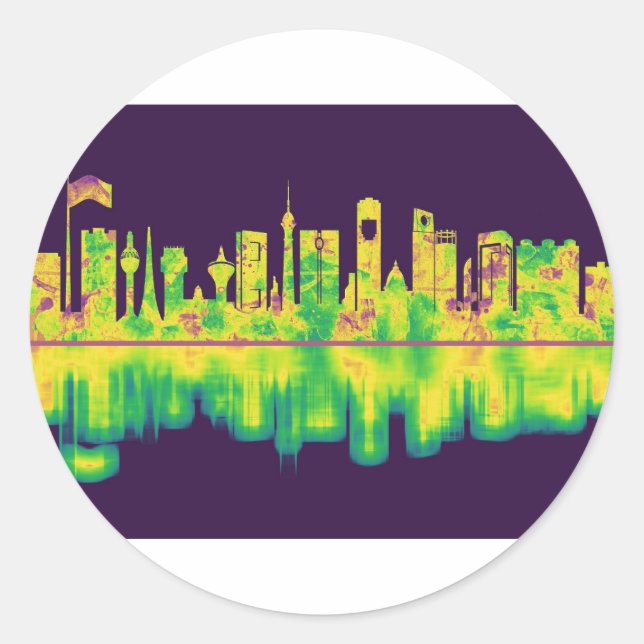 Sticker Rond Jeddah Arabie Saoudite Skyline (Devant)
