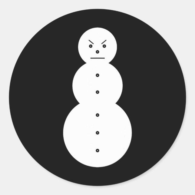 Sticker Rond Jeezy Snowman - Hiphop Angry Snowman Jeezy Christm (Devant)