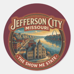 Sticker Rond Jefferson City Missouri Capitale Rivière Voyage